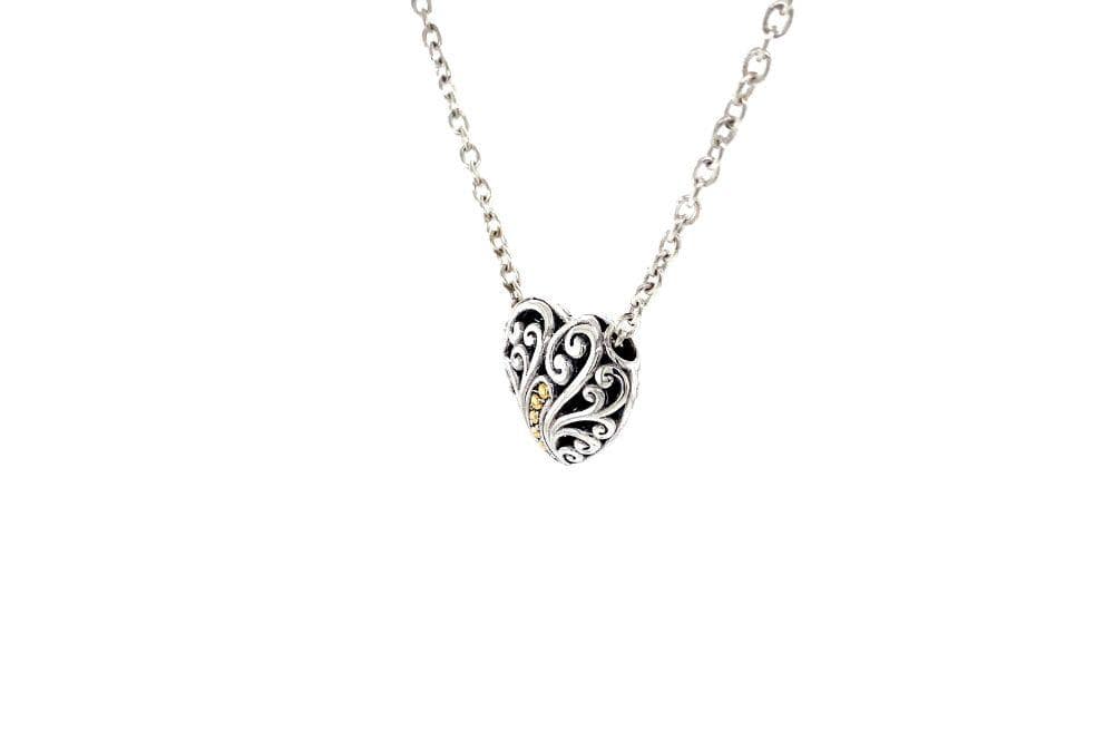 Balinese Swirl Heart Necklace