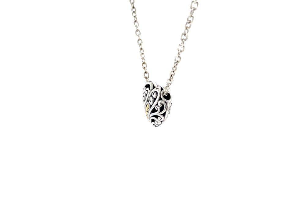 Balinese Swirl Heart Necklace