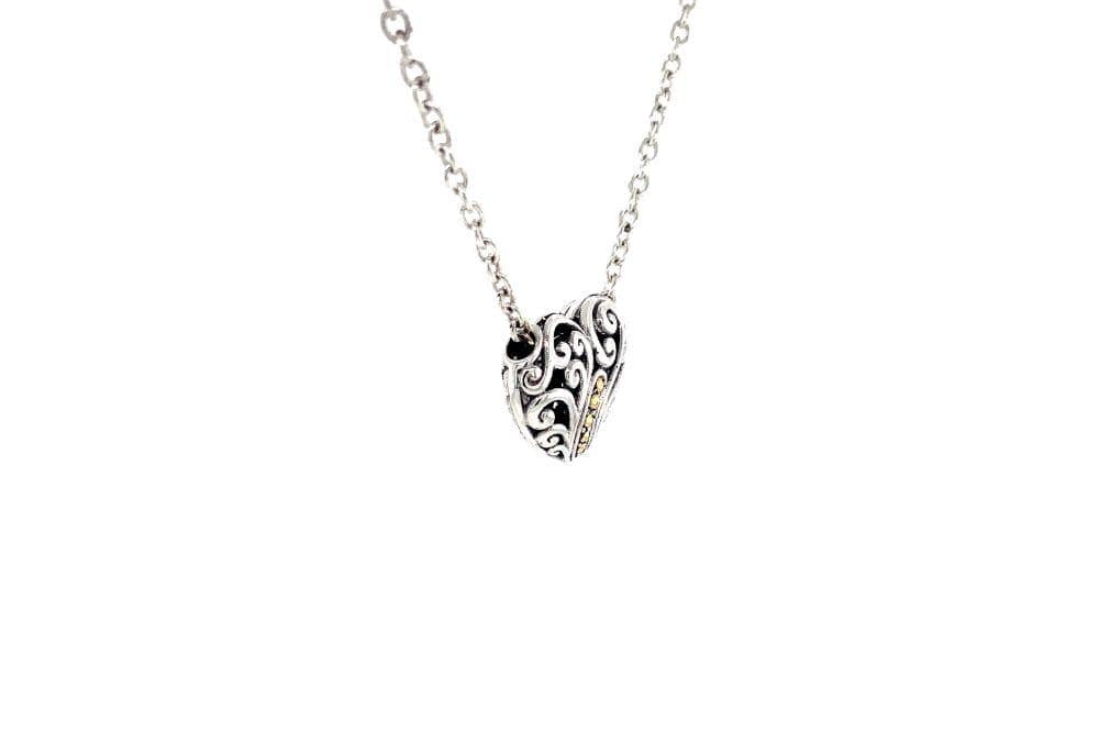 Balinese Swirl Heart Necklace