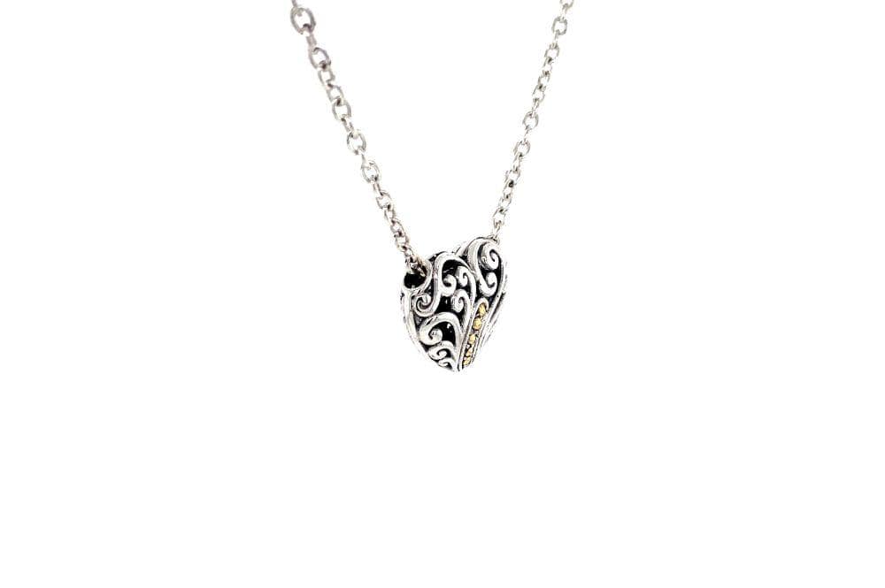 Balinese Swirl Heart Necklace