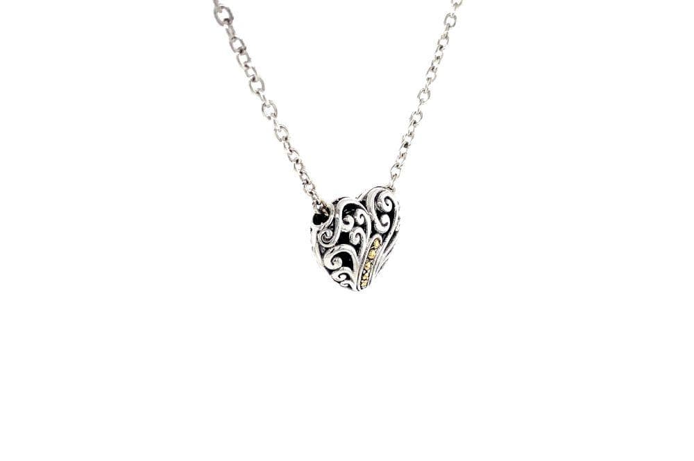 Balinese Swirl Heart Necklace