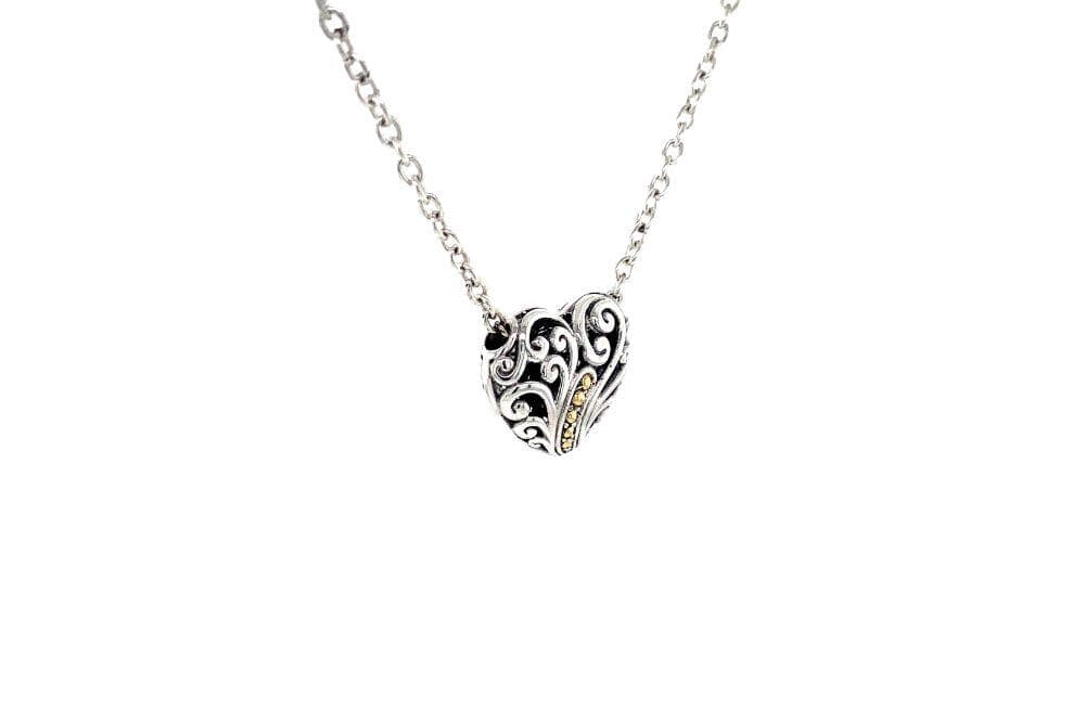 Balinese Swirl Heart Necklace