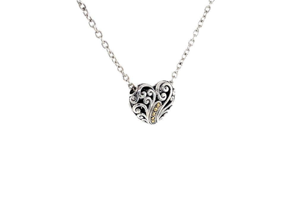 Balinese Swirl Heart Necklace