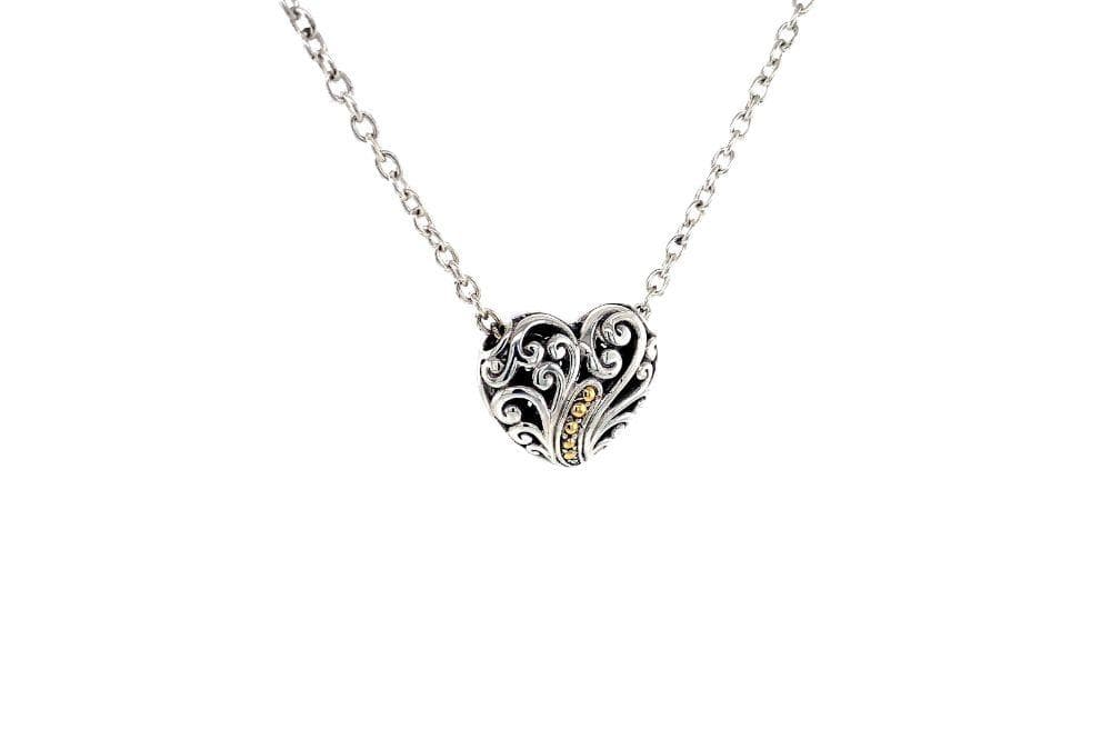 Balinese Swirl Heart Necklace