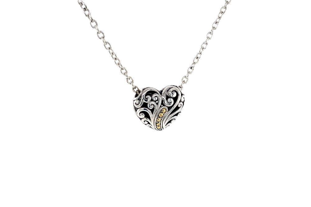 Balinese Swirl Heart Necklace