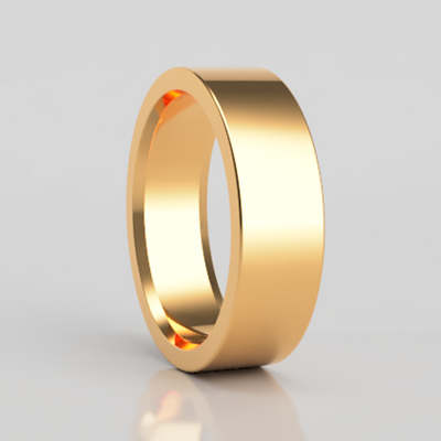 10K Flat Band: Comfort Fit, High Polished