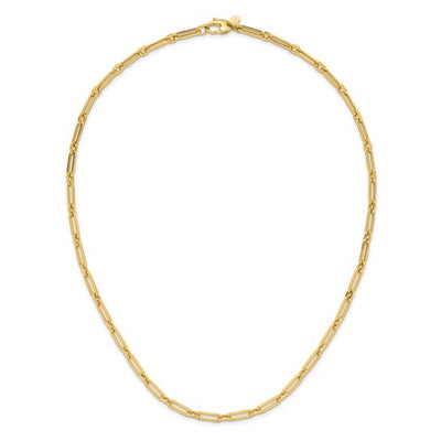 10K Polished Flat Oval Link Necklace