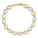 10K Two-Tone Polished Oval Link Bracelet