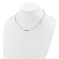 10K Polished & Diamond-Cut Fancy Link & Beaded Necklace