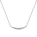 Gabriel & Co | 14K White Gold Curved Diamond Bar Necklace