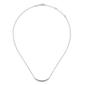 Gabriel & Co | 14K White Gold Curved Diamond Bar Necklace