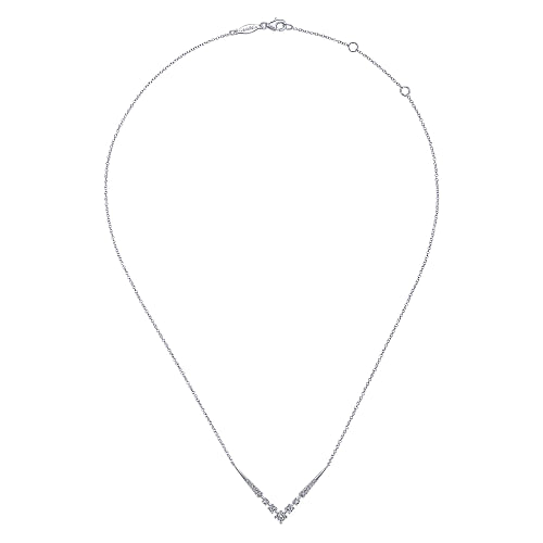 Gabriel & Co | 14K White Gold Diamond Chevron Necklace