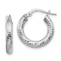 10K Diamond Cut Round Hoop Earrings