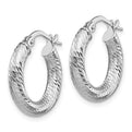 10K Diamond Cut Round Hoop Earrings