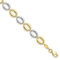 10K Two-Tone Polished Oval Link Bracelet