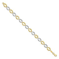 10K Two-Tone Polished Oval Link Bracelet