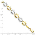 10K Two-Tone Polished Oval Link Bracelet