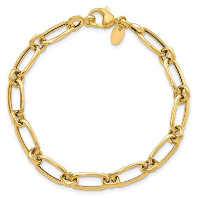 14k Yellow Gold Polished Fancy Link Bracelet