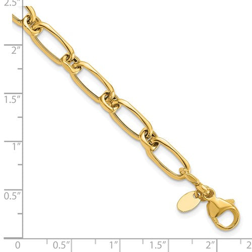 14k Yellow Gold Polished Fancy Link Bracelet