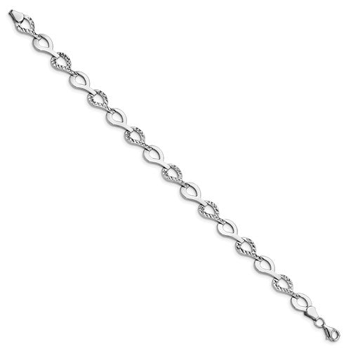 10K Polished, Diamond Cut Fancy Link Bracelet