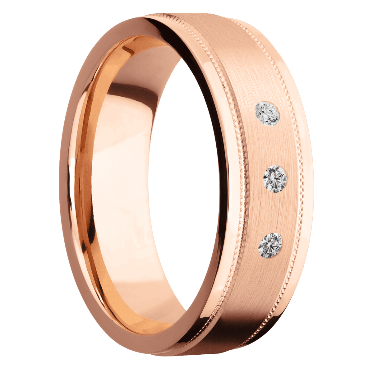 14K Rose Gold with Satin , Polish Finish