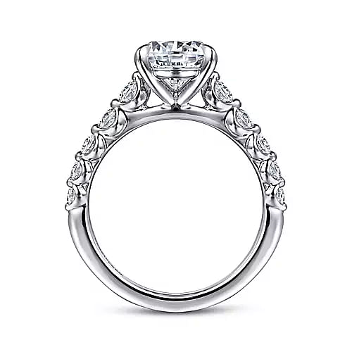 Gabriel & Co | 14K White Gold Round Diamond Engagement Ring