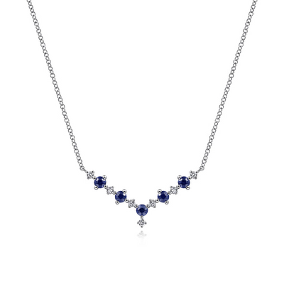 Gabriel & Co | 14K White Gold Diamond Chevron Necklace