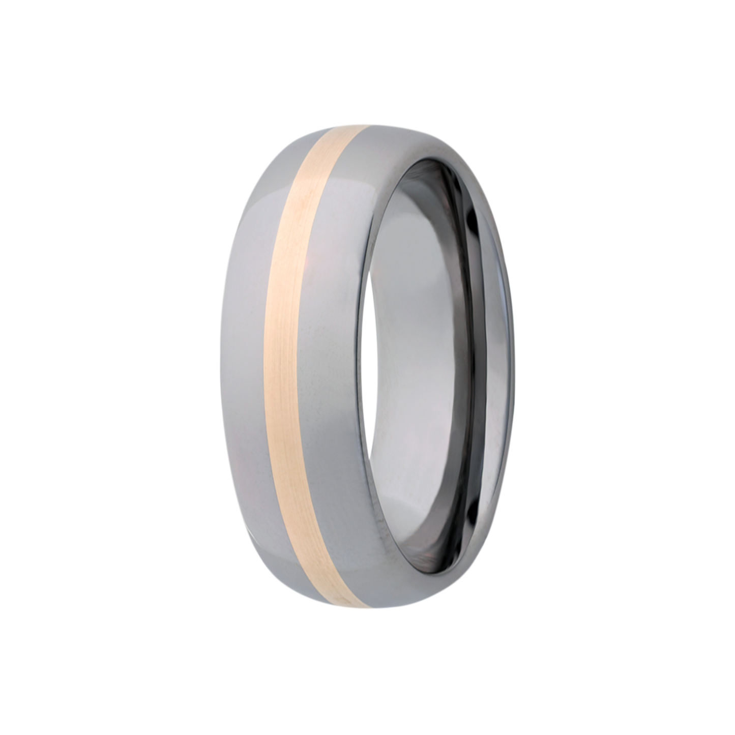 Tungsten Yellow Gold Dome Comfort Fit Polished Ring