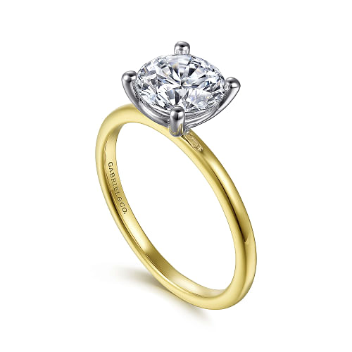 Gabriel & Co. "Evelina" 14K White-Yellow Gold Diamond Engagement Ring