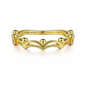 Gabriel & Co | 14K Yellow Gold Crown Bujukan Stackable Ring