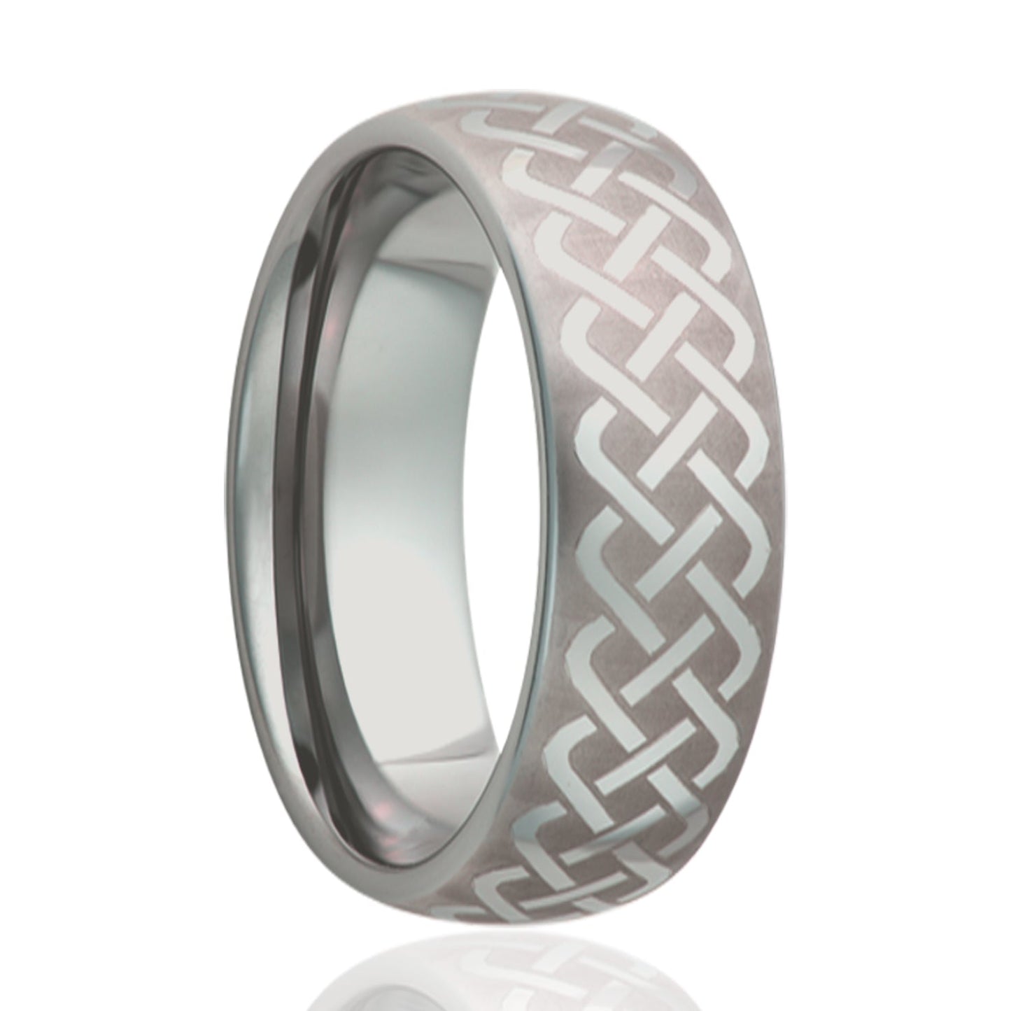 Cobalt Dome Comfort Fit Polished Ring - Celtic Weave