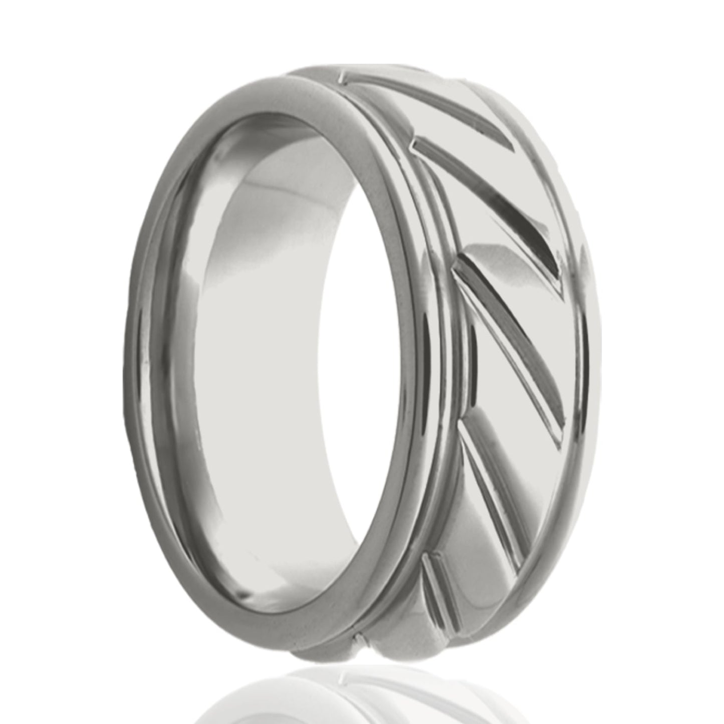 Cobalt Milled Pattern Ring - Polished Finish