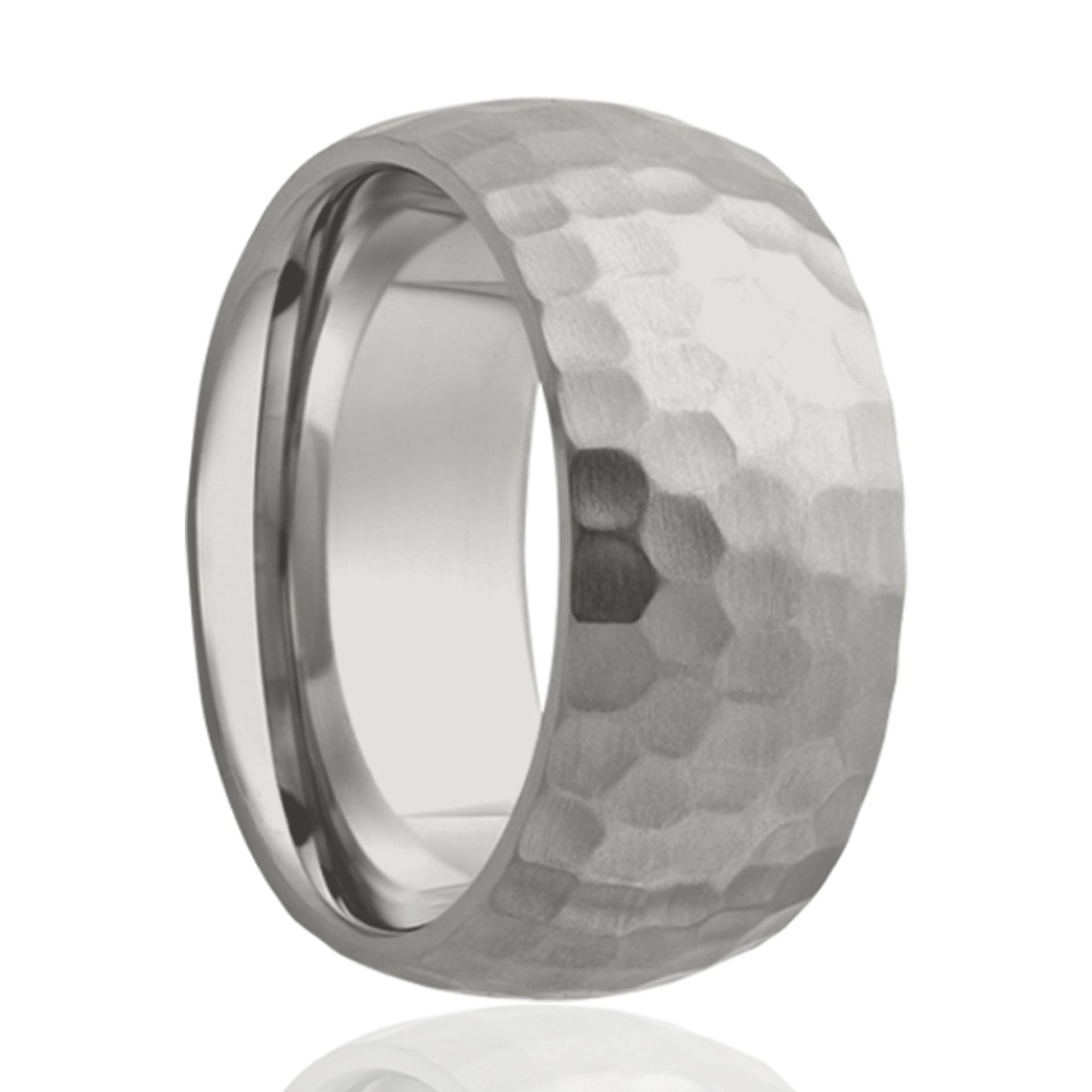 Cobalt Hammered Dome Comfort Fit Ring