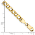 14K 7 inch 5.25mm Semi-Solid Curb with Lobster Clasp Bracelet