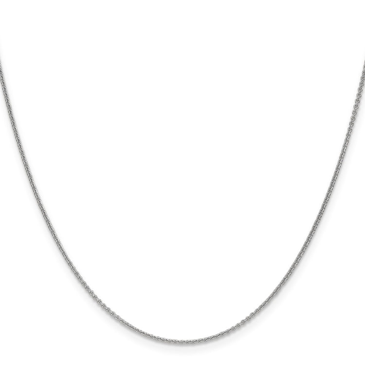 18K White Gold 18 inch 1.15mm Diamond-cut Cable with Fancy Lobster Clasp Chain