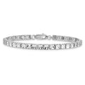 14K White Gold Diamond-Cut Bracelet