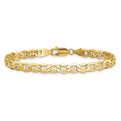 14K 8 inch 4.75mm Semi-Solid Anchor with Lobster Clasp Bracelet