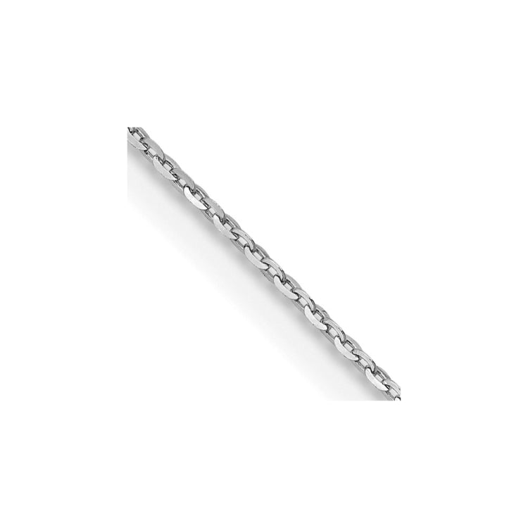 18K White Gold 20 inch 1.5mm Diamond-cut Cable with Fancy Lobster Clasp Chain