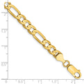 14K 8 inch 6mm Concave Open Figaro with Lobster Clasp Bracelet