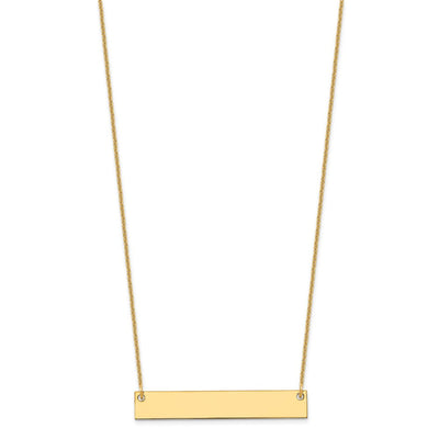 10K Medium Polished Blank Bar Necklace