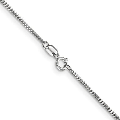 14K White Gold 20 inch 1.4mm Curb with Spring Ring Clasp Pendant Chain