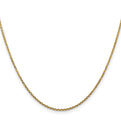 14K 16 inch 1.45mm Solid Diamond-cut Cable with Lobster Clasp Chain