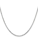 14K White Gold 20 inch 1.8mm Diamond-cut Round Open Link Cable with Lobster Clasp Chain