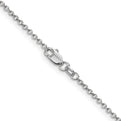 14K White Gold 20 inch 1.4mm Round Open Wide Link Cable with Lobster Clasp Chain