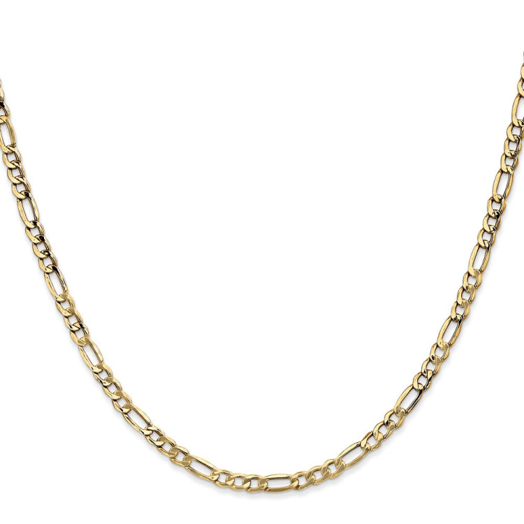 14K 24 inch 3.5mm Semi-Solid Figaro with Lobster Clasp Chain