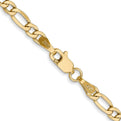 14K 24 inch 3.5mm Semi-Solid Figaro with Lobster Clasp Chain