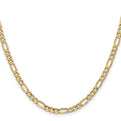 14K 24 inch 4.2mm Semi-Solid Figaro with Lobster Clasp Chain