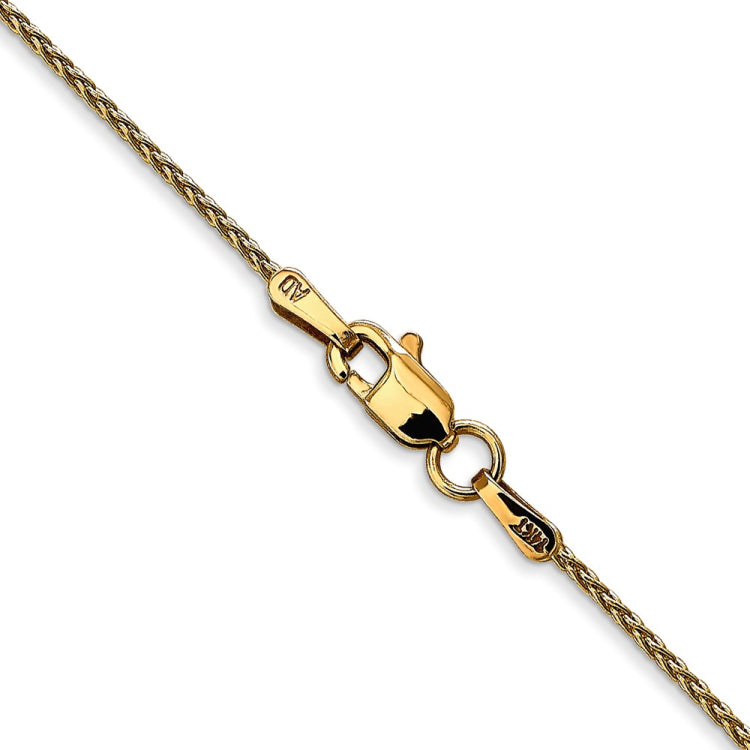 14k 18 inch 1.2mm Parisian Wheat with Lobster Clasp Chain