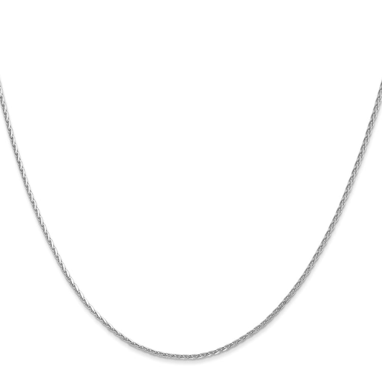 14K White Gold 18 inch 1.5mm Diamond-cut Parisian Wheat with Lobster Clasp Chain