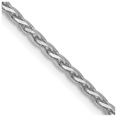 14K White Gold 24 inch 1.9mm Diamond-cut Parisian Wheat with Lobster Clasp Chain